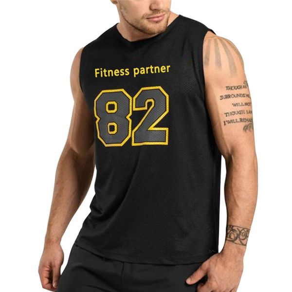 

running sports vest men quick-drying fitness vest comfortable blouse digital printing #2m22, Black;blue