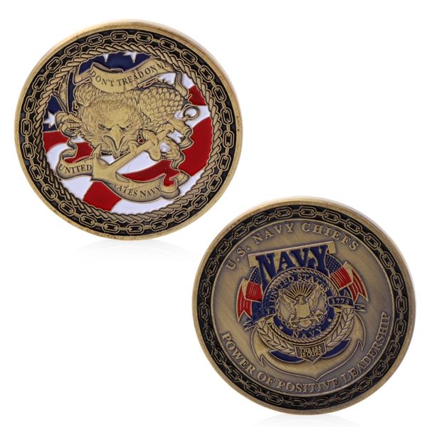 

Gold Plated U.S. Navy Chiefs Commemorative Challenge Coin Physical Collection Metal craft Commemorative coin hot selling