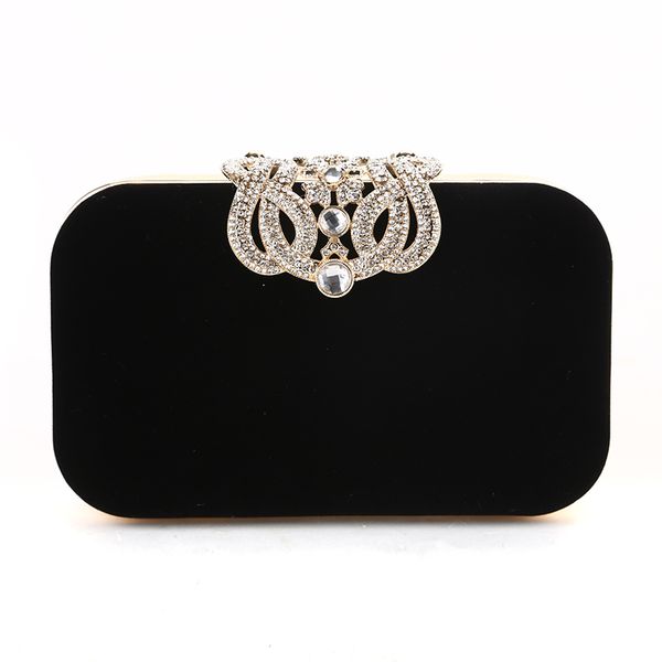 

wholesale factory direct brand new handmade crown evening bag velour clutch with satin for wedding/banquet/party/porm