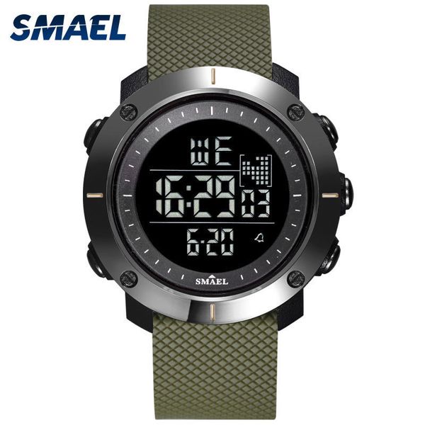 

new smael christmas smart watch electronic sports waterproof clock fashion personality luxury anti-seismic led night light display, Slivery;brown