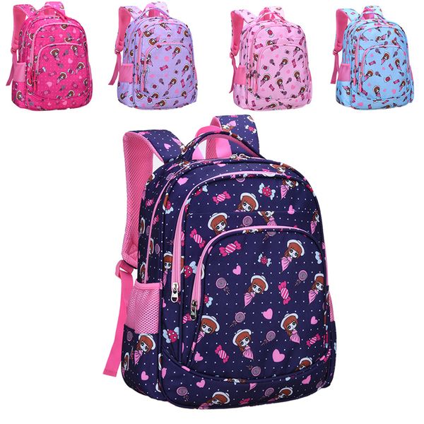 

student cartoon school bag back to school girls grades 1-4 comic girl candy stitching zipper backpack kids ridge leisure travel backpack