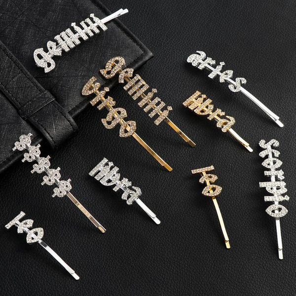 

клип волоса rhinestone девушка волосы заколка clips pins свадебные аксессуары мода блестящий корейский кристалл письмо шпилька женщины, Slivery;white