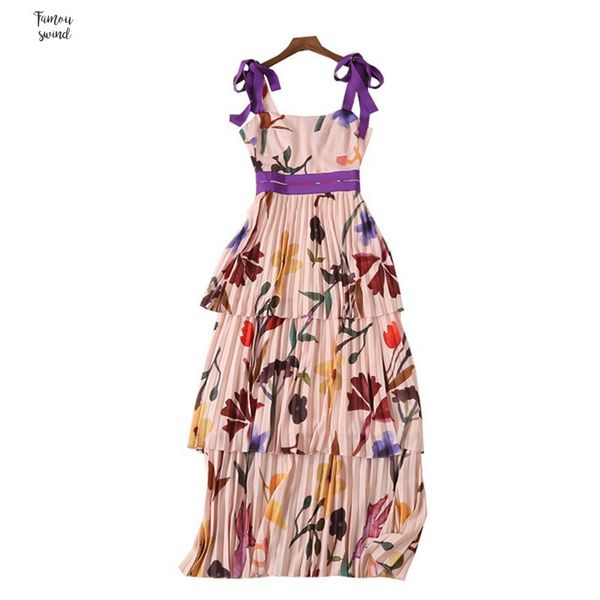 

print strap sleeveless dresses women sleeveless high waist floor length pleated dress female new 2019 summer casual fashion, Black;gray