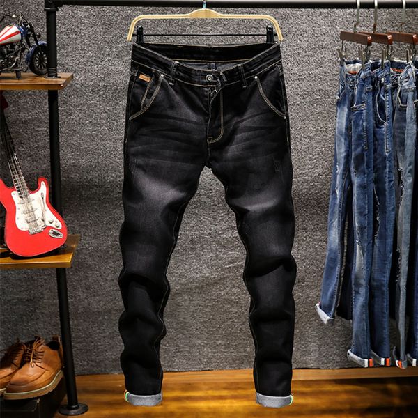 

2020 new fashion boutique stretch casual mens jeans / skinny jeans men straight mens denim / male stretch trouser pants, Blue