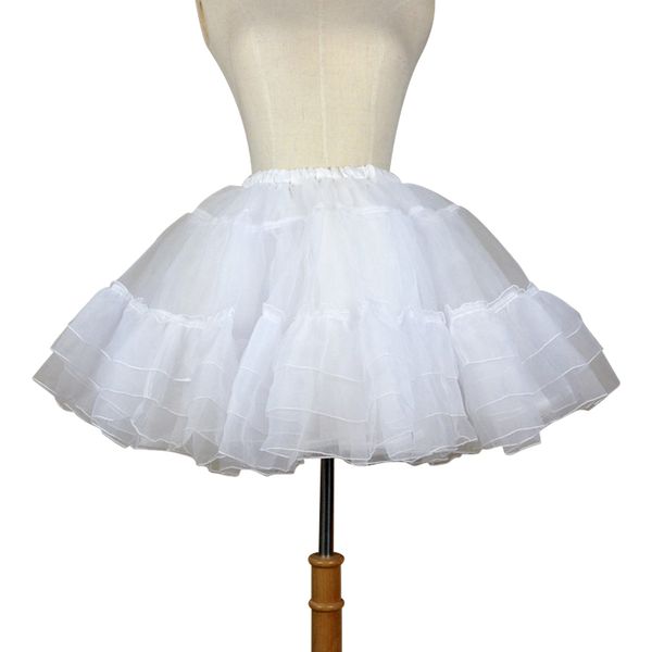 

organza short petticoat lolita white/black layered tutu skirt for women