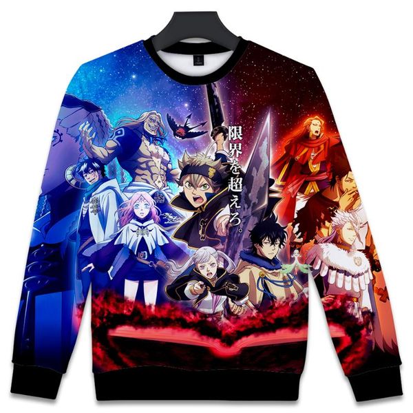 

black clover sweatshirts 3d print anime capless fashion catoon sweatshirt hoodies black clover asta yuno noell silva