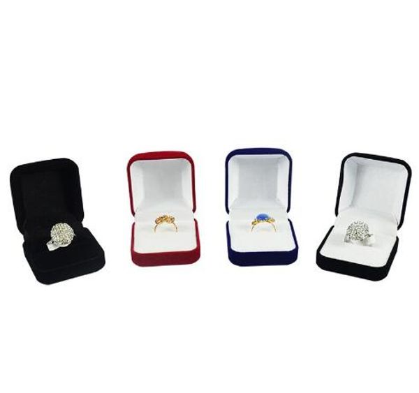 Scatola per esposizione di gioielli Scatola per gioielli con anello bloccato Rosso Nero Blu Scatola per organizer per gioielli Confezione regalo per anello di stoccaggio 5 * 5.8 * 3.5 CM GB1503