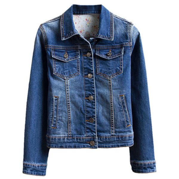 

fashion 2018 spring autumn denim jacket for women slim retro bomber basic jackets girls jeans coats plus size clothes a337, Black;brown