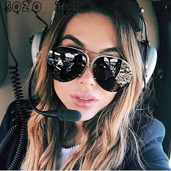 

sozo tu 2018 oversize sunglass women rimless big sunglasses women ladies large aviation sunglasses female oversized glasses pxmgp
