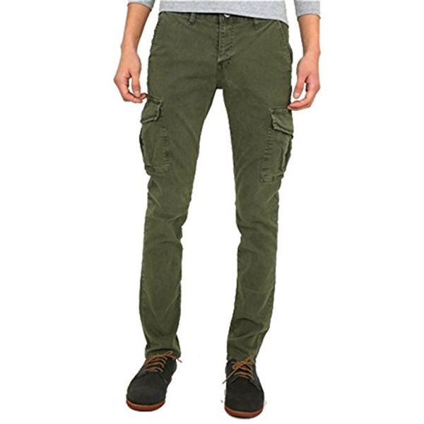 

myglory77mall mens vintage cargo pocket faded slim fit skinny jeans pants trousers, Blue