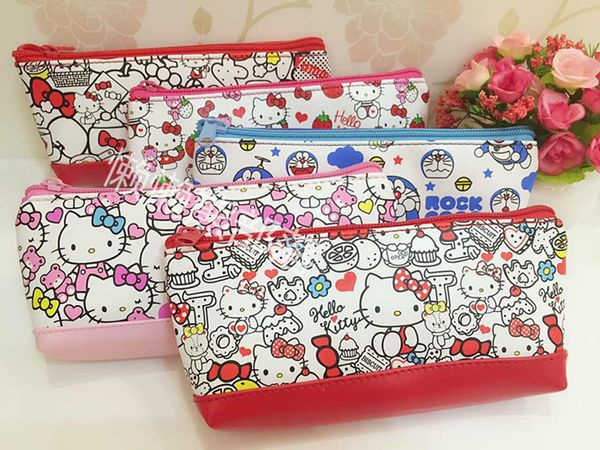 

ivyye 11cm kt cat doraemon fashion anime cosmetic bags pu zipper travel makeup bag pen storage pouch wash toiletry girls new