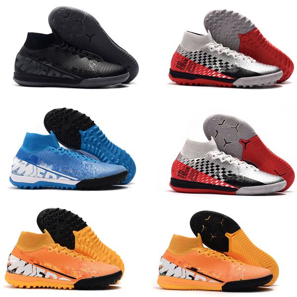 

2019 indoor soccer shoes mercurial superfly 7 elite tf ic new in stock cr7 football boots mens soccer cleats neymar chuteiras de futebol, Black