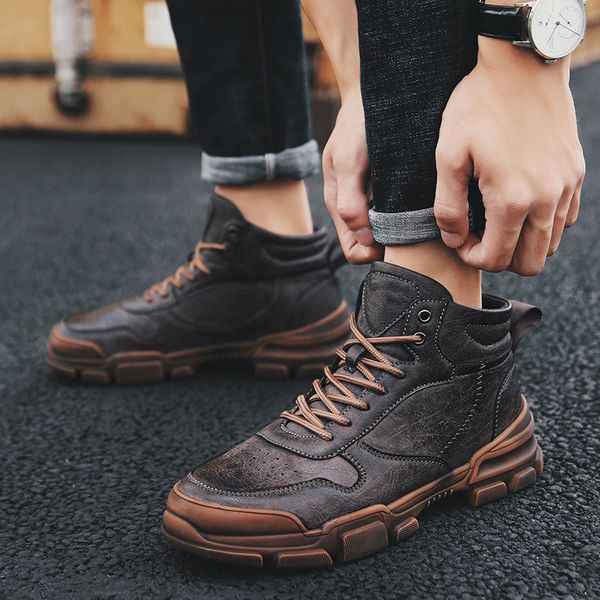 

new autumn winter men high comfortable tactical boots desert combat outdoor shoes men ankle boots i5-17, Black