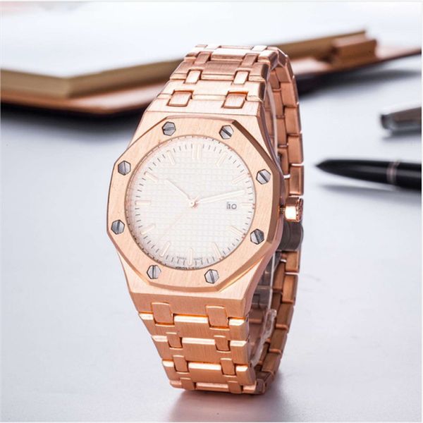 

mens luxe watches fashion stainless steel quartz men casual watch with calendar waterproof sport wristwatches 04, Slivery;brown