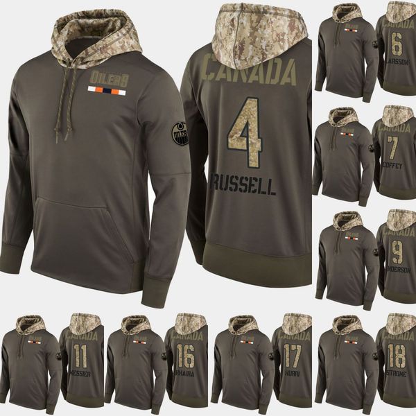 

Edmonton Oilers Salute To Service Hoodies 4 Kris Russell 6 Adam Larsson 8 Ty Rattie 16 Jujhar Khaira Hockey Sweatershirt Jerseys