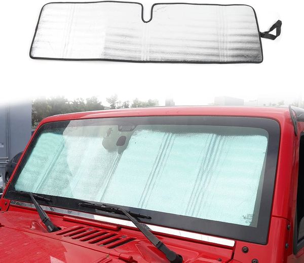 Parasol para parabrisas delantero, papel de aluminio para Jeep Wrangler JK 2007-2017 TJ 1997-2006, accesorios interiores para automóviles