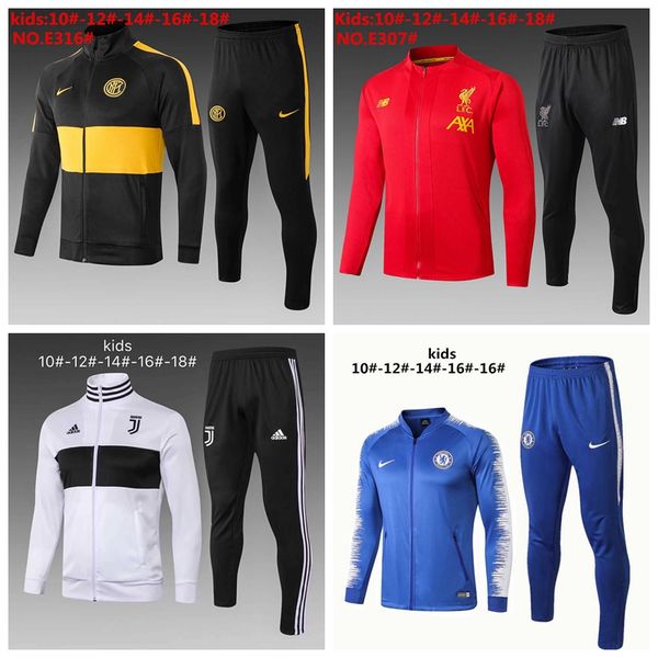 

19 20 kids tracksuits soccer rome manchesters city marseille real madrid ac milan jacket 2019 2020 inter milan kids jacket training suit, Gray