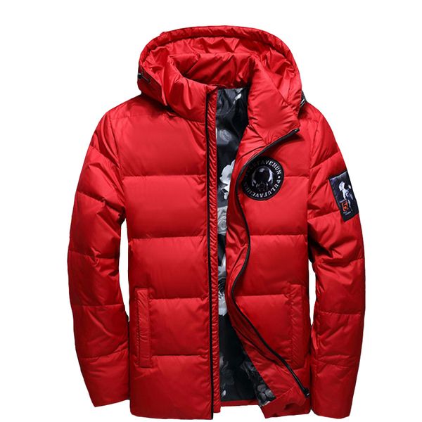 

новых jaqueta masculina мужчин пуховик мужчин с капюшоном вниз пальто casaco inverno зима мужчина для тонкой duck, Black