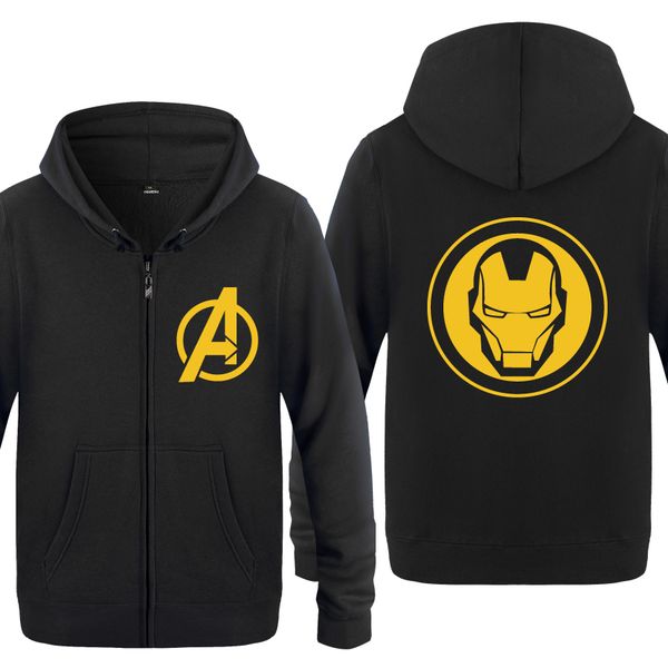 

hoodies men 2018 men's fleece zipper cardigans hooded sweatshirts, Black