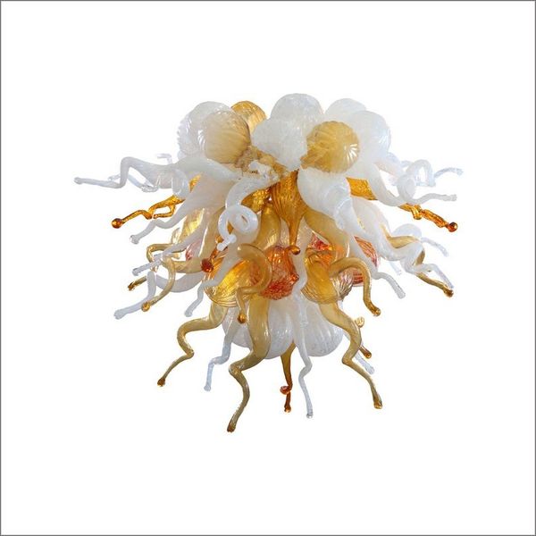 

customer made chihuly style blown murano glass chandeliers amber multicolor led hand blown glass modern led chandeliers