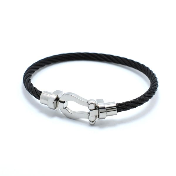 

J hang ke bracelet manchette male femme lover bijoux bracelet bangle for fa hion tainle teel jewelry men women bangle, Black