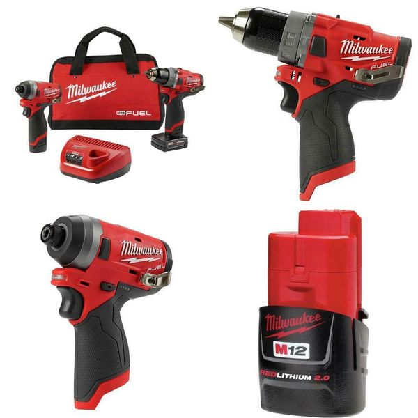 

Milwaukee electric tool 2598 22 m12 fuel 2 pc kit 1 2 quot hammer drill 1 4 quot