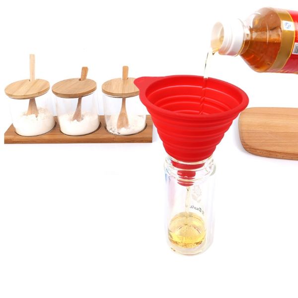 

silicone collapsible foldable funnel for transferring of liquid fluid (random color) other kitchen dining bar