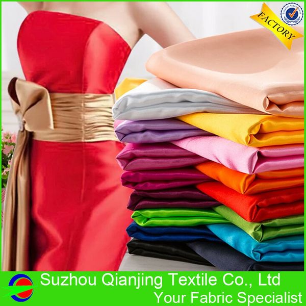 

newly 47 colors polyester spandex two way stretch satin fabric, Black;white