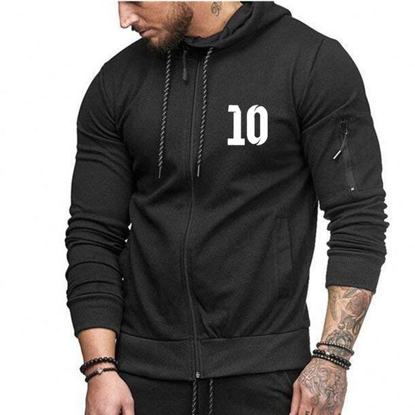 

new messi 10 print casual sportwear fashion men's sweatshirts solid slim fit sportswear men hoodies long sleeve zipper hoodie h