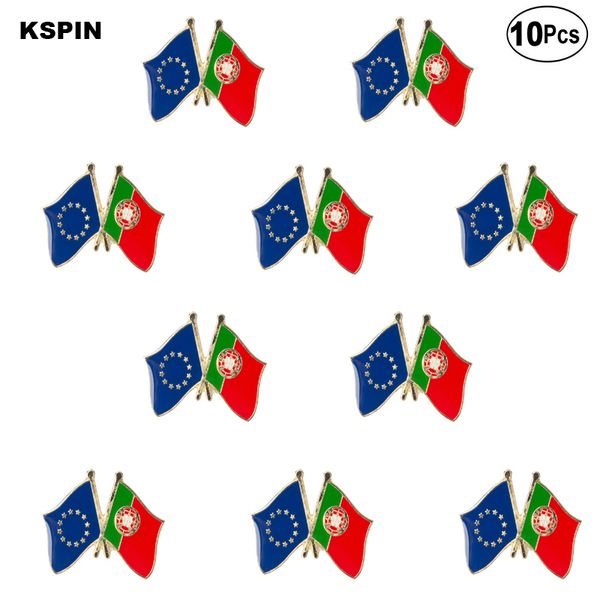 

eu & portugal lapel pin flag badge brooch pins badges 10pcs a lot, Gray