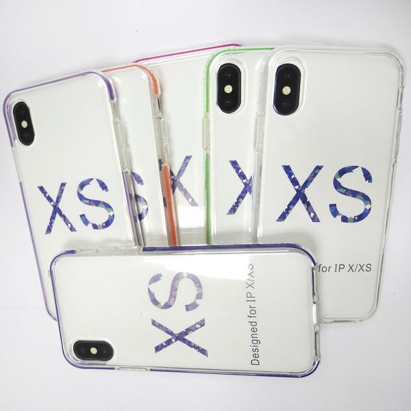 

TPU Soft Case Cell Phone Clear TPU Silicon Case Back Cover with Colored frame for Iphone 6 6s plus 7 8 plus X XS XR XS MAX 200pcs