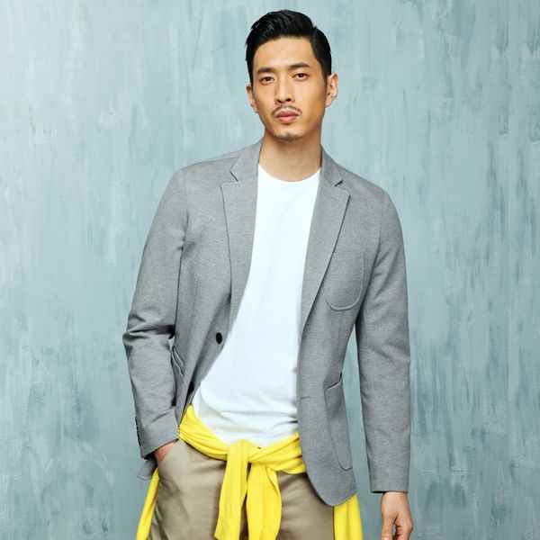 

мужчины блейзер весна лето тонкий вязаный мужской блейзер куртка полный рукав серый темно синий однобортный мужская одежда 2018 новое поступ, White;black