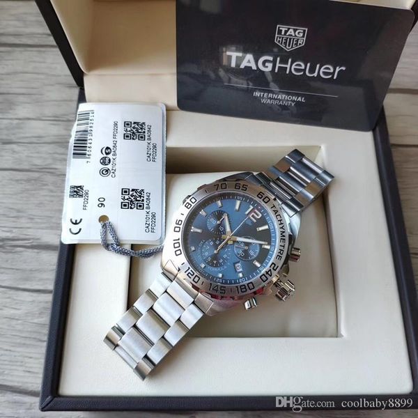 

sapphire glass original swiss movement gauge nd 43mm 316l fine steel waterproof designer watches luxury mens watches wristwatches, Slivery;brown