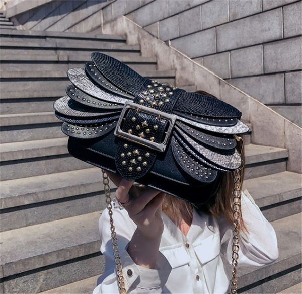 

woman new fashion rivet chain versatile contrast color single shoulder bags cross body ph-cfy20060820