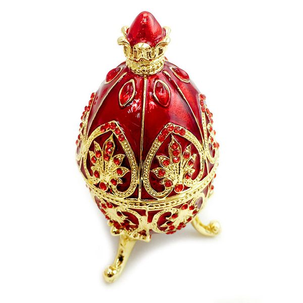 

metal trinket storage easter jewelry box european-styl egg cases luxury vintage gift ornaments novelty plated diamond handcraft, Pink;blue