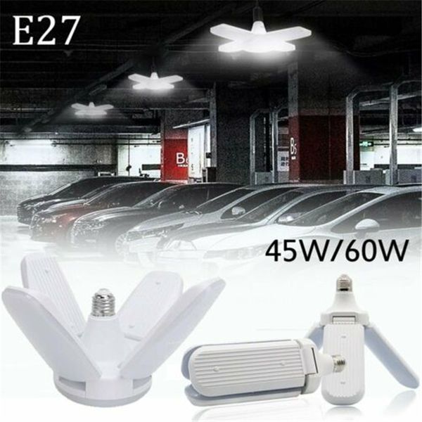 

e27 45w 60w foldable led garage light bulb deformable ceiling fixture lights shop workshop lamp fan light bulb led garage lights