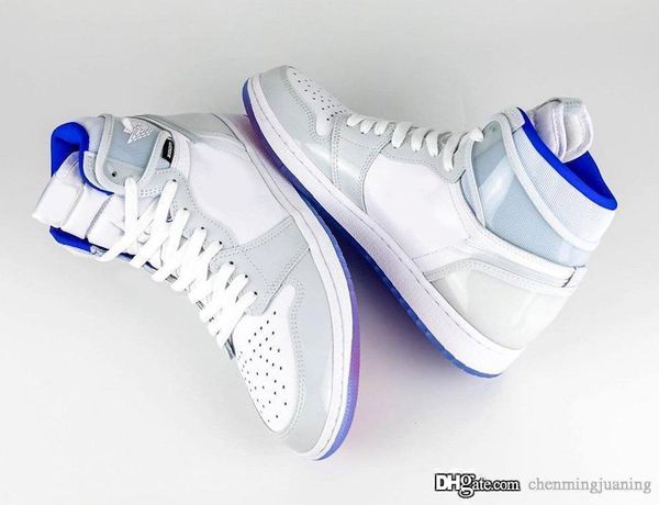 

air authentic 1 high zoom r2t racer blue basketball shoes retro white 1s men sports sneakers ck6637-104 with box