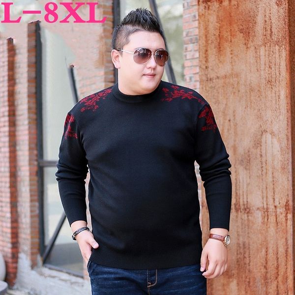 

plus size 8xl 7xl brand new sweaters men fashion style autumn winter patchwork knitted quality pullover men casual sweater, White;black