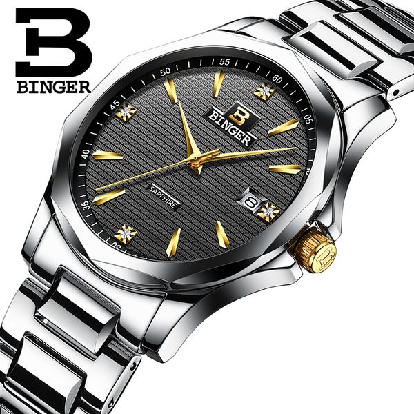 

relogio masculino binger аналоговые спортивные наручные часы с индикацией даты мужские кварцевые часы business watch men 3057, Slivery;brown