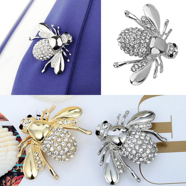 

2 pieces lovely cute honey bee rhinestone brooch pin for women party gifts, Gray