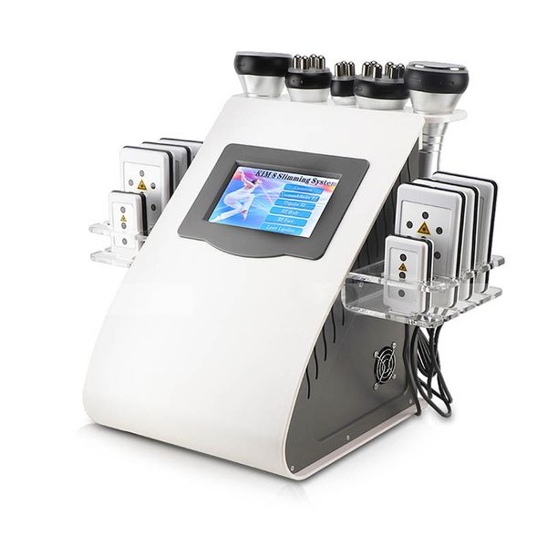 

New arrival model 40k ultra onic lipo uction cavitation 8 pad la er vacuum rf kin care alon pa limming machine beauty equipment