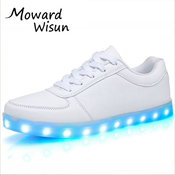 

fashion usb glowing shoes luminous sneakers for kids boys led shoes with light up sole krasovki tenis feminino led slippers 30, Black;red