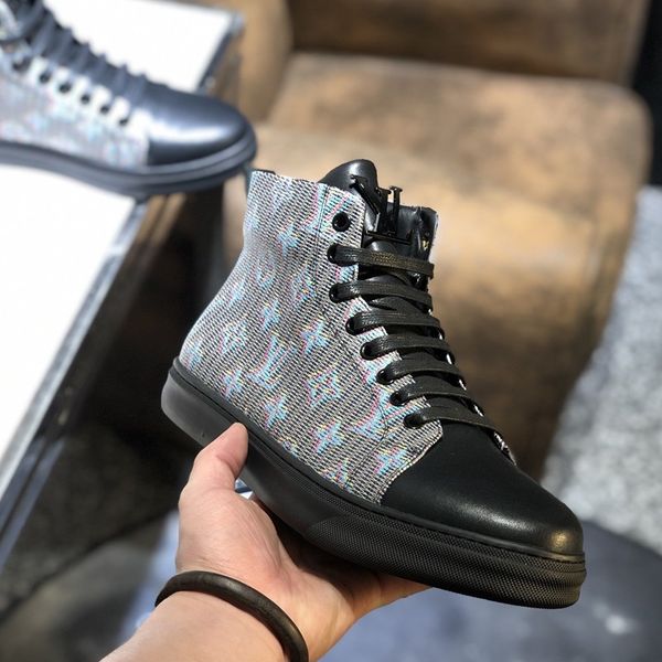 

2020 a5 new fashion trend high casual men's shoes, comfortable luxury men's shoes original box packaging zapatos hombre, Black