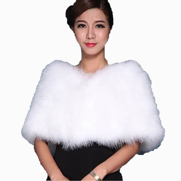 

real ostrich feather fur cape/scarf /poncho for bride wedding party shawl 13 colors fluffy warm women