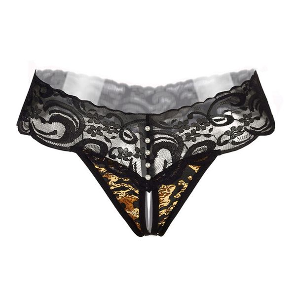 

women underwear lace panties leopard tangas women briefs ladies' seamless lingerie thong g string with pearl, Black;pink