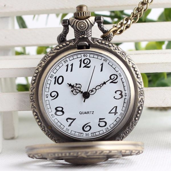 

watch men watches with necklace chain men gift masculino relogio hombre saati cross fire punk headsskull souvenir pocket, Slivery;golden
