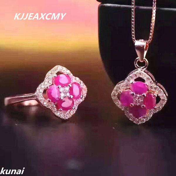 

kjjeaxcmy fine jewelry, 925 silver set of natural ruby set, simple and generous wholesale woman, Black