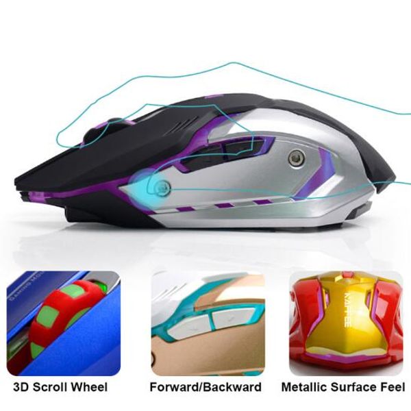 

2.4ghz wireless rechargeable led backlit usb optical ergonomic silent gaming gamer mouse 2400dpi 6 buttons pc lapgxd