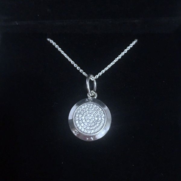 

genuine fashion round pendant necklace for pandora original box set 925 sterling silver cz diamond charm pendant ladies single product