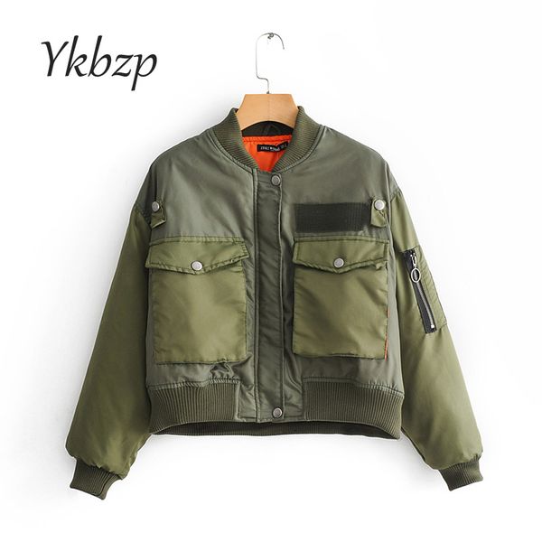 

2019 new fashion street women's army green winter jacket female warm coat, Tan;black